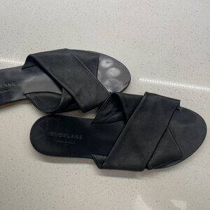 Everlane Black Leather Crisscross Slide Sandals - Size 8.5